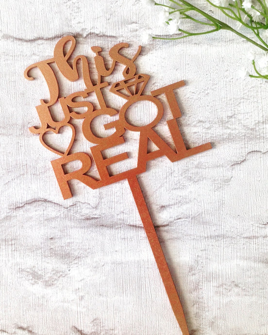 CAKE TOPPER - wedding - This just got real - Fred And Bo