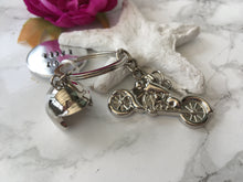 Motorcycle and helmet hand stamped keyring - Fred And Bo
