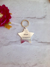 Star hand stamped metal keyring with star charm - Fred And Bo