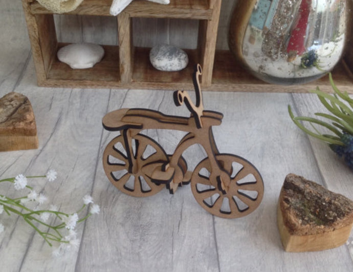 Bike - laser cut wooden 3D bicycle - Fred And Bo
