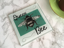 Queen bee- Bee sketch- printed glass coaster - Fred And Bo