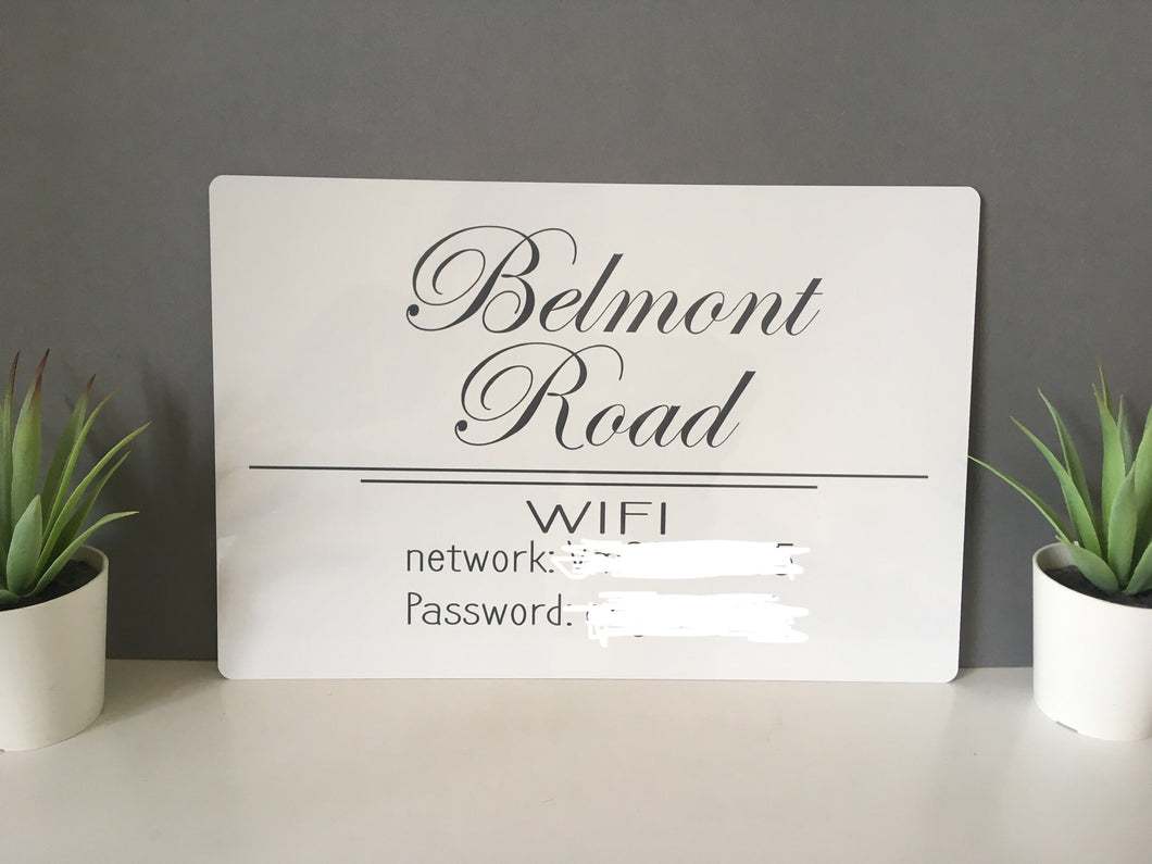Personalised WIFI Sign Plaque - Fred And Bo