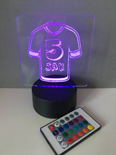 Football top Personalised Acrylic Colour Changing LED Night Light with remote control - Fred And Bo