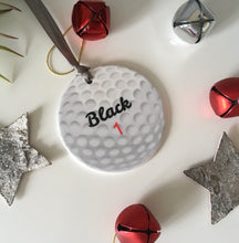 Golf Ball- Personalised Ceramic Bauble Hanging Decoration - Fred And Bo
