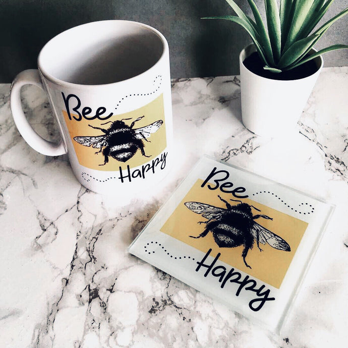 Mug & Coaster set- Bee happy - Fred And Bo