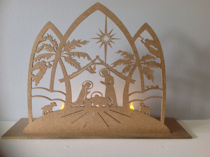 Nativity scene Christmas tea light holder - Fred And Bo