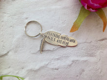 When feathers appear angels are near - hand stamped keyring - with feather charm - Fred And Bo