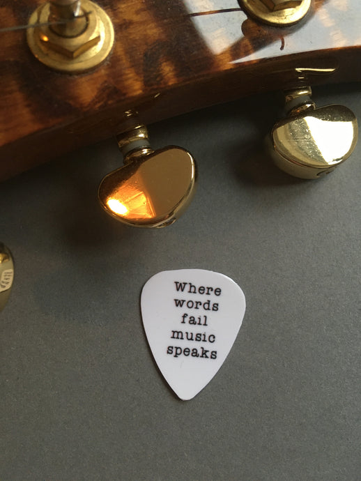 Guitar Pick- where words fail music speaks (set of 3) - Fred And Bo
