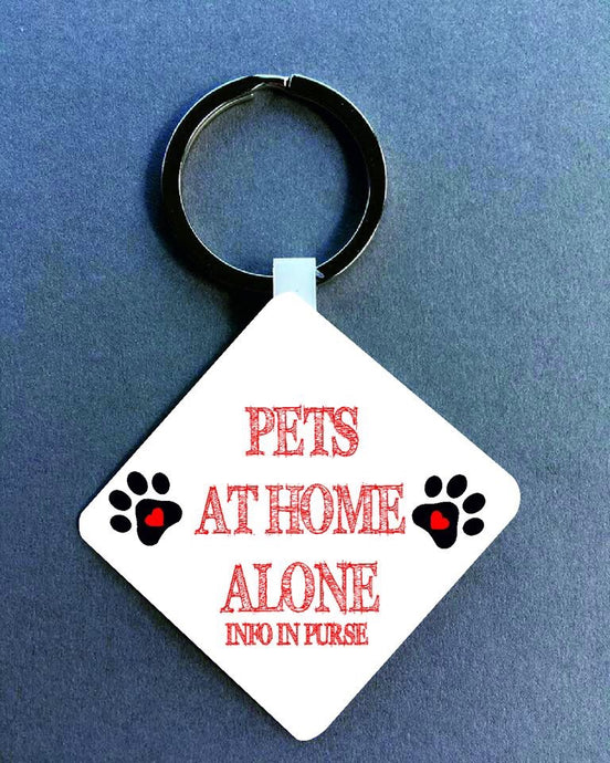 Pets at home alone Medical Alert Keyring. - Fred And Bo
