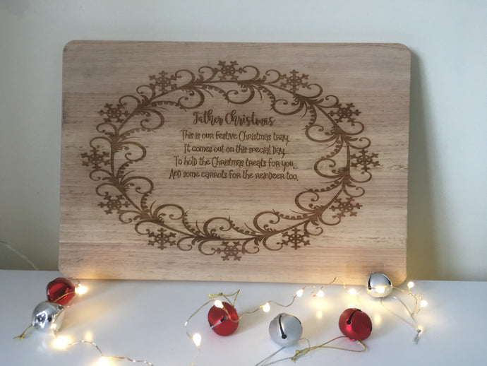 Father Christmas chopping board / tray / Platter elegant - Fred And Bo