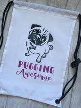 Pug - pugging awesome Personalised drawstring gym bag - - Fred And Bo