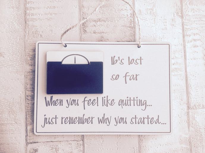 Weightloss tracker plaque - Fred And Bo