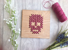 skull wood cross stitch board wall art - Fred And Bo