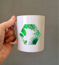 Hexagon tropical leaf ceramic mug - Fred And Bo