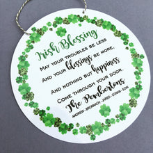 Irish Blessing Shamrock wreath Personalised Sign - Fred And Bo