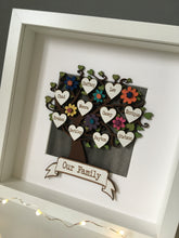Family tree - Personalised handpainted with floral embellishments- framed - Fred And Bo