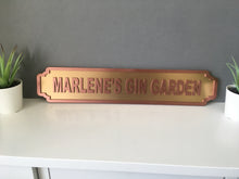 Personalised Gin Garden copper and gold Street Sign - Fred And Bo