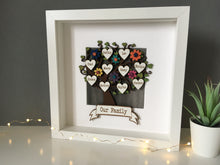 Family tree - Personalised handpainted with floral embellishments- framed - Fred And Bo