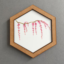 Hexagon wall art tile- cherry blossom branch - Fred And Bo