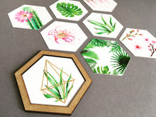 Hexagon wall art tile- leaves mix - Fred And Bo