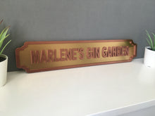 Personalised Gin Garden copper and gold Street Sign - Fred And Bo