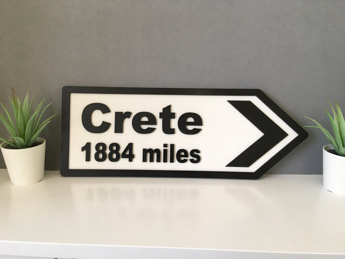 Road sign style- destination and miles - Fred And Bo