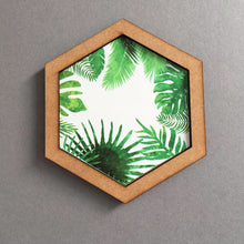 Hexagon wall art tile- leaves mix - Fred And Bo