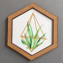 Hexagon wall art tile- geometric Tillandsia - Fred And Bo
