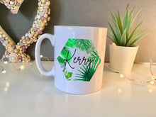 Hexagon tropical leaf ceramic mug - Fred And Bo