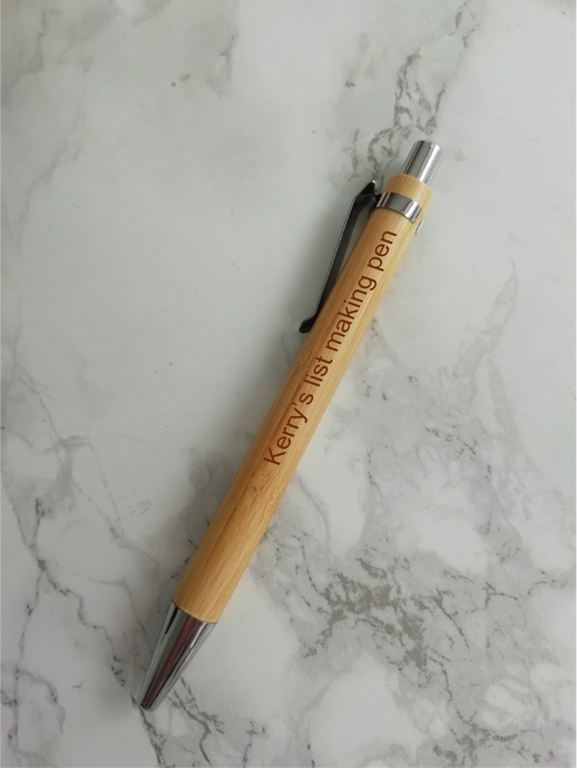 Personalised Engraved Wooden Pen - List Making Pen