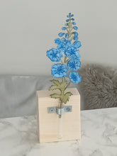 Laser Cut Wooden Larkspur - Flower In A Test Tube - Birth Month Flower Gift
