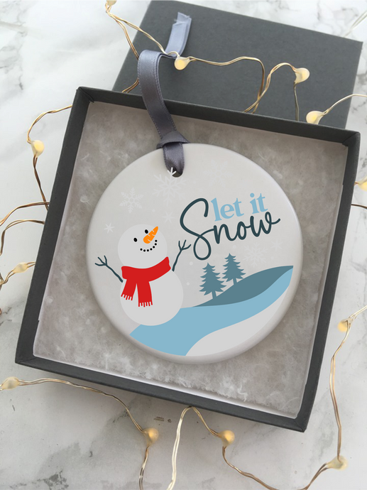 Let It Snow Ceramic Hanging Decoration