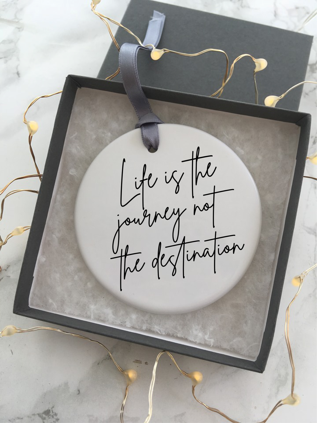 Positive mantra- life is the journey - Ceramic Hanging Decoration - Fred And Bo