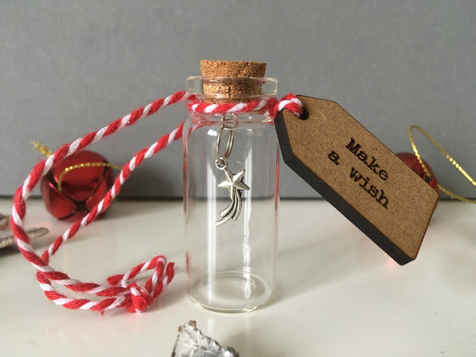 Mini Message Bottle- Make a Wish- Christmas Tree Ornament - Fred And Bo