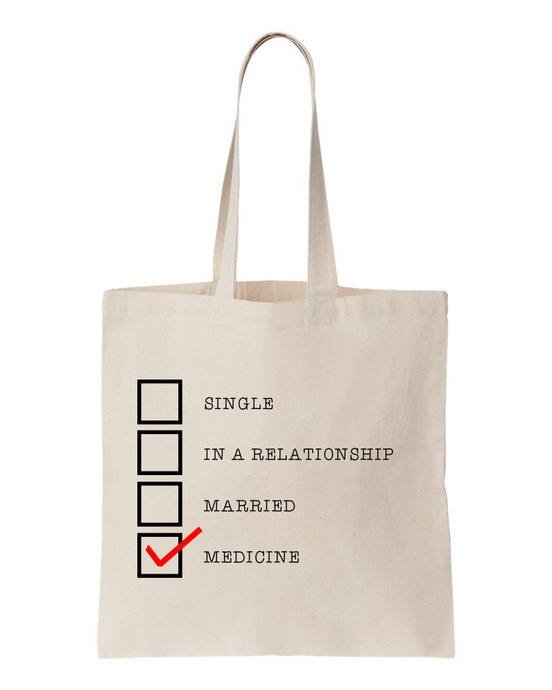 Medical Relationship Status- Natural Eco Vienna Fabric Tote Bag - Fred And Bo