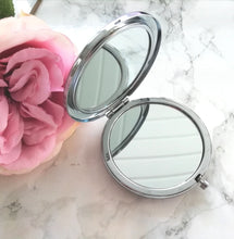 Personalised Compact Mirror- Pink Watercolour Frame