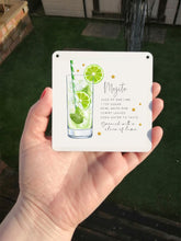 Mojito- Cocktail Recipe -  Little Metal Hanging Plaque
