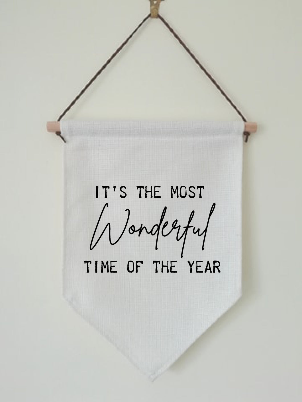 Christmas Hanging Banner Flag- It's The Most Wonderful Time Of Year