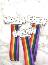 Personalised Rainbow Ribbon Name Bookmark