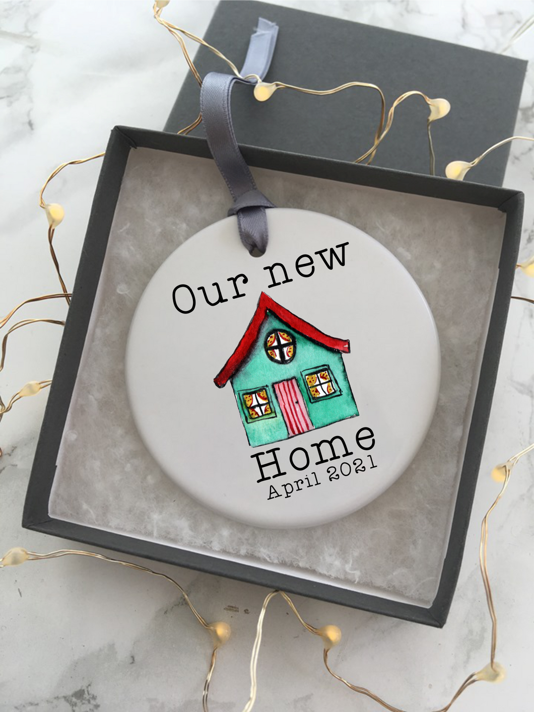 Our New Home- With Date - Ceramic Hanging Decoration