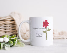 Birth Month Flower - November - Chrysanthemum - Personalised Printed Ceramic Mug