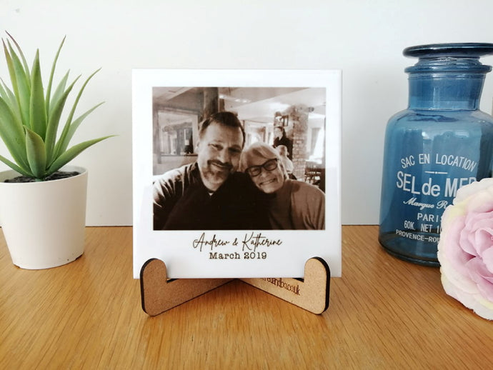 Photo gift, printed tile. Personalised gift for family for Christmas or anniversary. Small gift business based in Leeds UK. Custom bespoke handmade gifts.