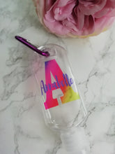 Personalised Hand Sanitiser Bottle 50ml -  Rainbow Initial - Refill Bottle