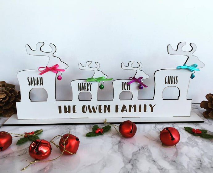 Reindeer Family Personalised Christmas Decoration - Fred And Bo