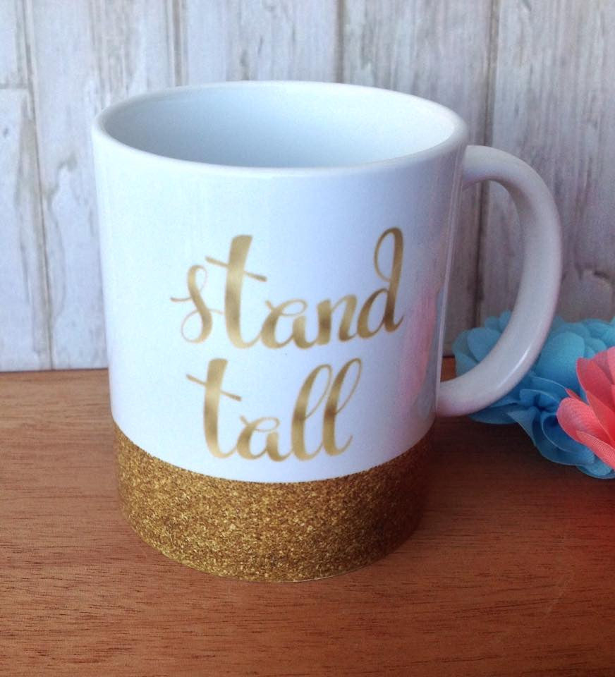 Stand tall foil and glitter ceramic mug - Fred And Bo