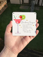 Strawberry Daquiri- Cocktail Recipe -  Little Metal Hanging Plaque