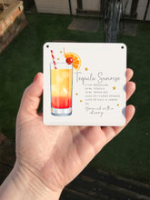 Tequilla Sunrise- Cocktail Recipe -  Little Metal Hanging Plaque