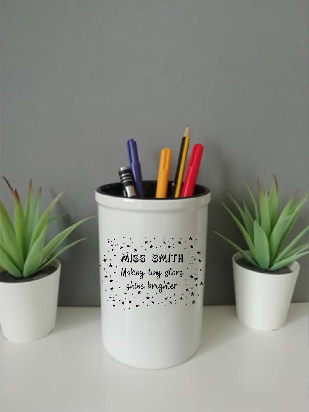Tiny stars- Personalised Teacher Pen Pot- desk tidy - Thank you teacher gift