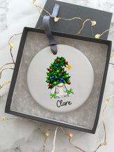 Christmas tree Gnome- Personalised Tomte -Ceramic Hanging Decoration