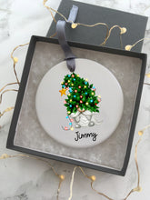Christmas tree Gnome- Personalised Tomte -Ceramic Hanging Decoration